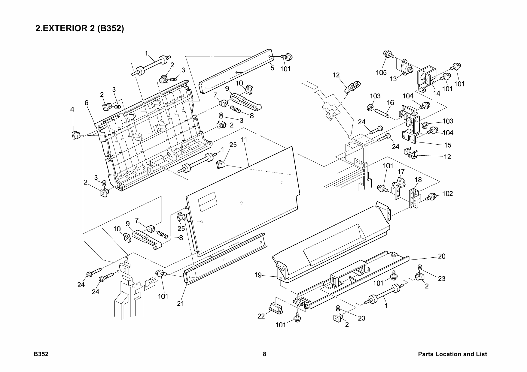 RICOH Options B352 TWO-TRAY-FINISHER Parts Catalog PDF download-5